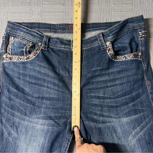 Grace in LA Womens Jeans Size 19 Embroidered Studded Denim Cowgirl Rodeo Western - Picture 7 of 14